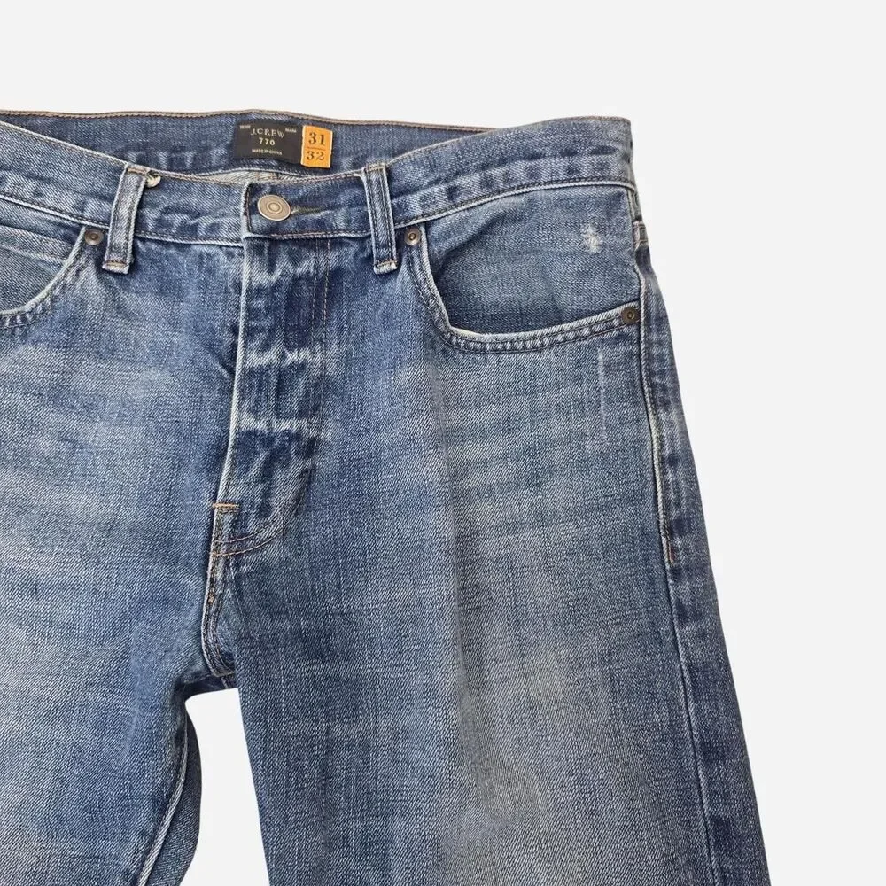 J.Crew 770 Straight Fit Blue Denim Jeans Men's Size 31x32